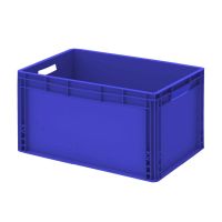 Műanyag láda 60x40x32-es, erősítetett aljú, nyitott markolattal KÉK